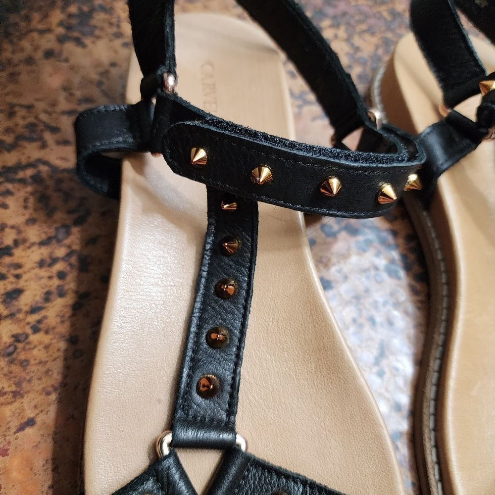 Carvela 'Kilter' Black Studded Leather Sandals - Picture 6 of 16